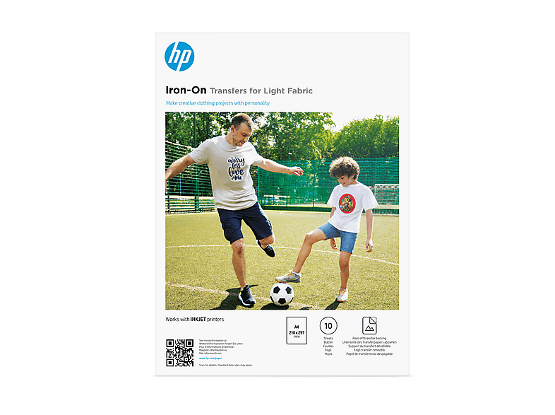 HP Iron-On Transfers Dark, A4 (210 x 297 mm), 10 hojas