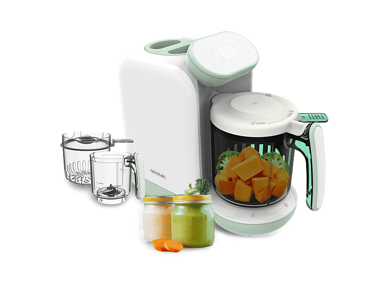 Procesador de alimentos - Cecotec Nana BabyCare FoodProcessor, Hierve, tritura, esteriliza y calienta biberones, Función vapor, BPA Free, Multicolor