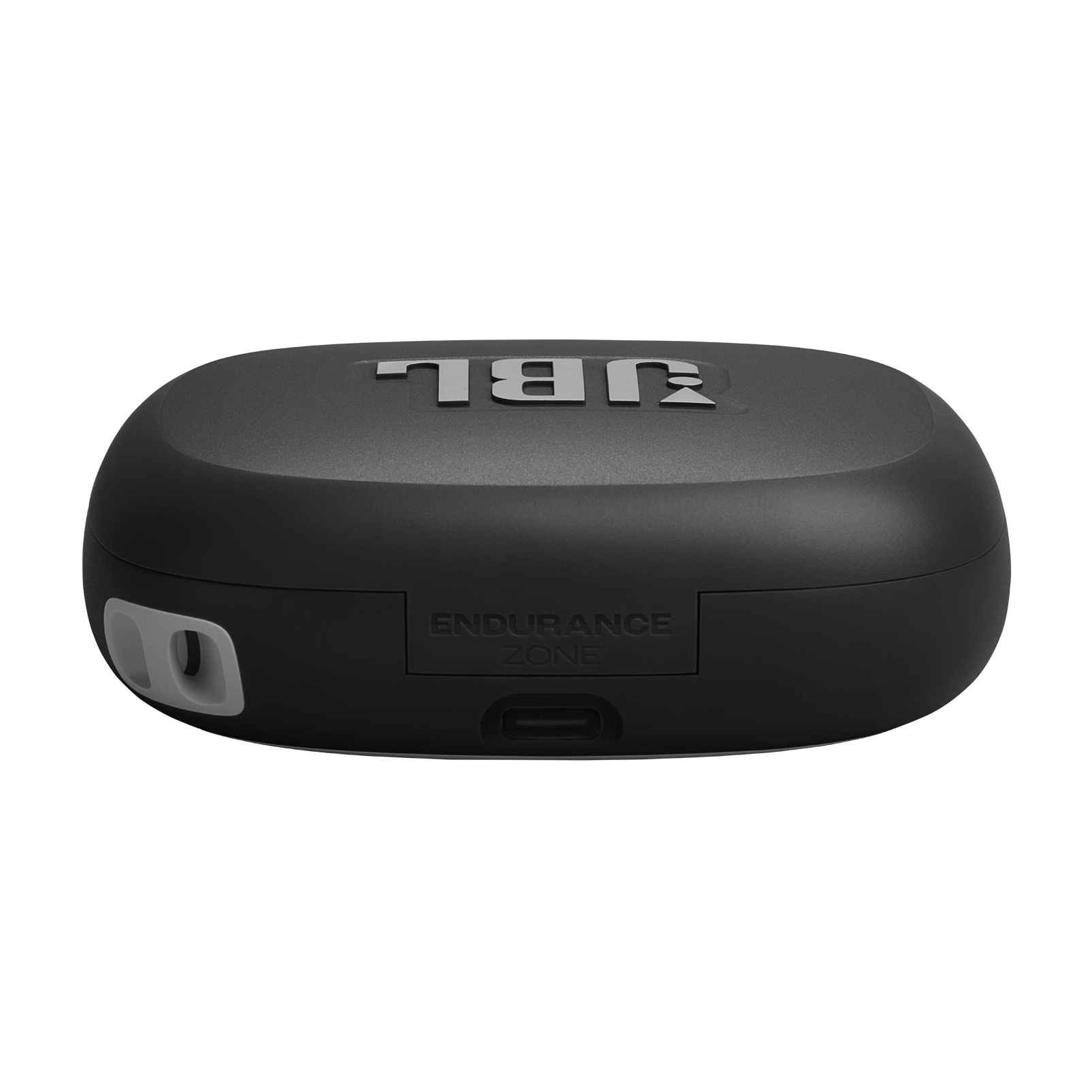 USB-C portlu ve Endurance Zone yazılı siyah JBL şarj kutusu.