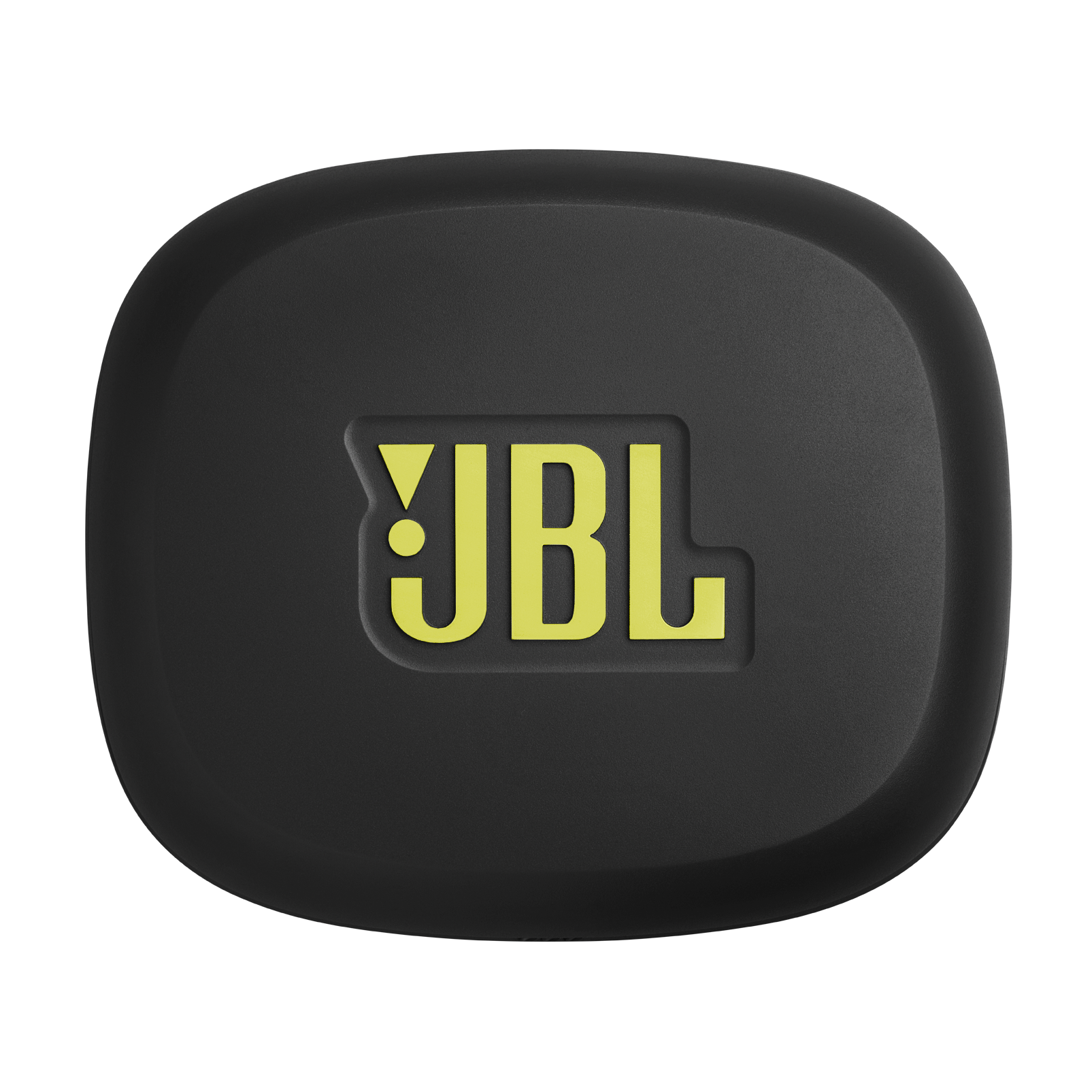 Sarı logolu siyah JBL şarj kutusu.