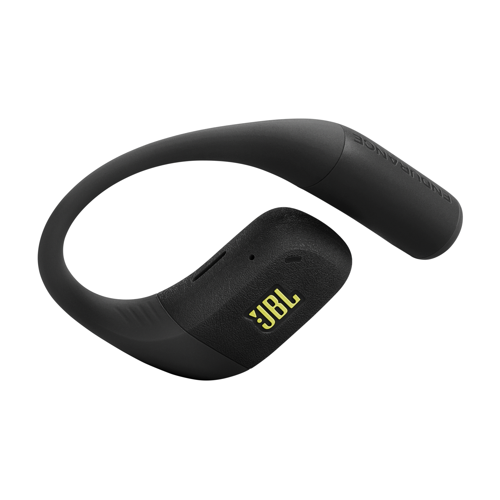 Sarı logolu ve "Endurance" yazılı siyah JBL kulaklık.