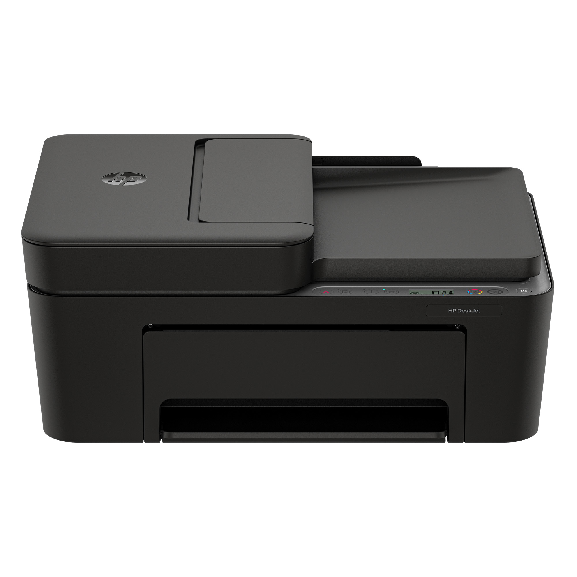 Ein schwarzer HP DeskJet Drucker mit Scanner und Kopierer.