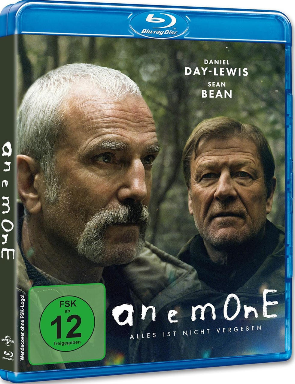 Zwei Männer im Porträt, Blu-ray-Cover für 'Anemone', mit Daniel Day-Lewis und Sean Bean.
