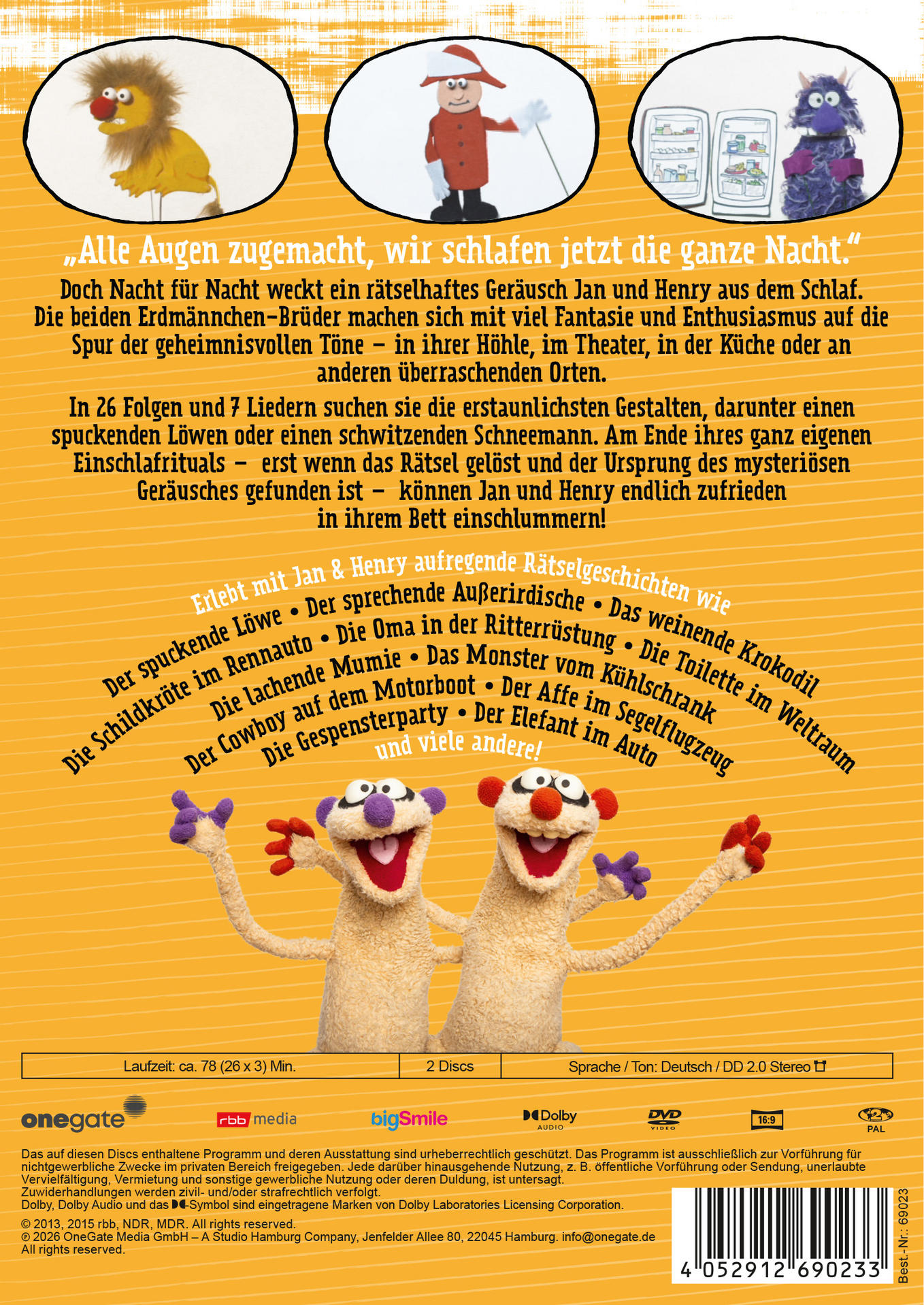 Zwei Erdmännchen-Figuren sind auf dem Cover einer DVD zu sehen.