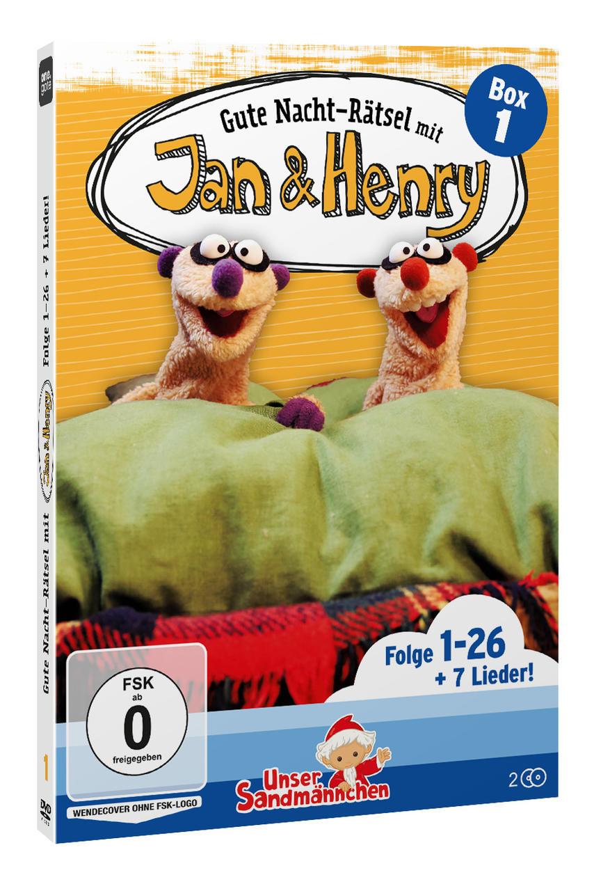 DVD-Cover mit den Puppen Jan & Henry, Folge 1-26. FSK ab 0.