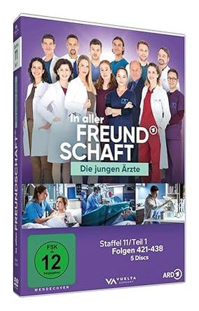 DVD-Cover: "In aller Freundschaft - Die jungen Ärzte" Staffel 11 mit Darstellern.