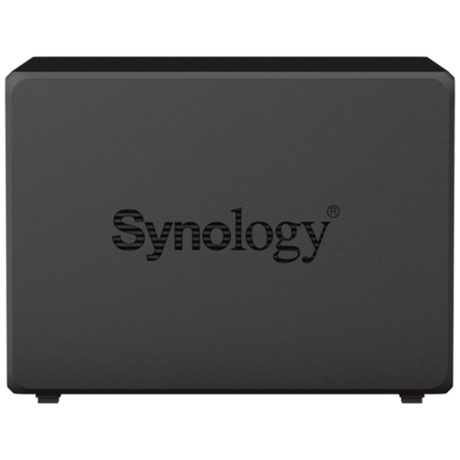Black Synology NAS device on a white background.