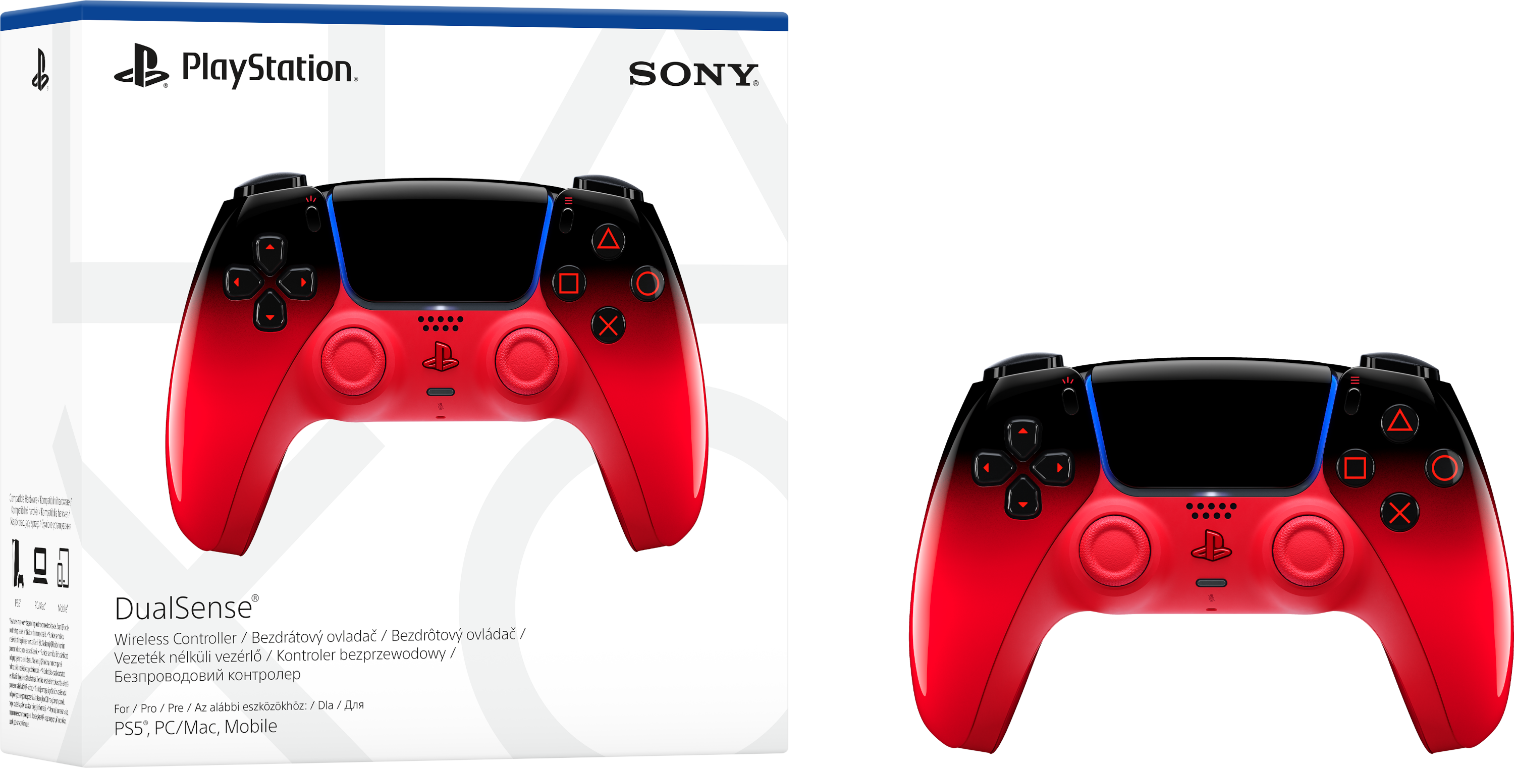 SONY PlayStation 5 DualSense vezeték nélküli kontroller (Techno Red)