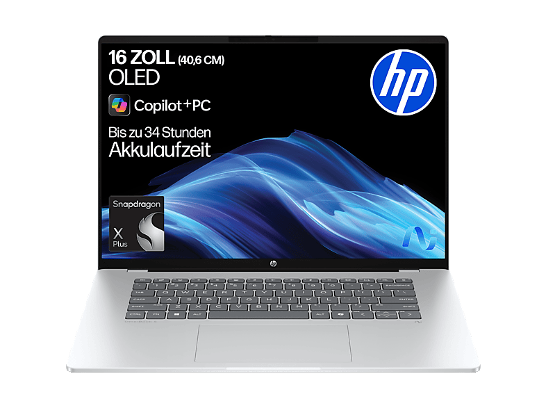 HP OmniBook 5 OLED 16-bf0377ng, Copilot+ PC - 16 Zoll - Qualcomm Snapdragon X Plus X1P-42-100 - 32 GB - 1 TB - Qualcomm Adreno™ Onboard Graphics - Windows 11 Home
