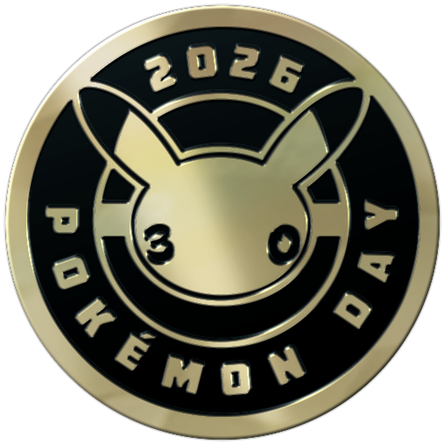 Gouden munt met Pikachu-gezicht, Pokémon Dag 2026.