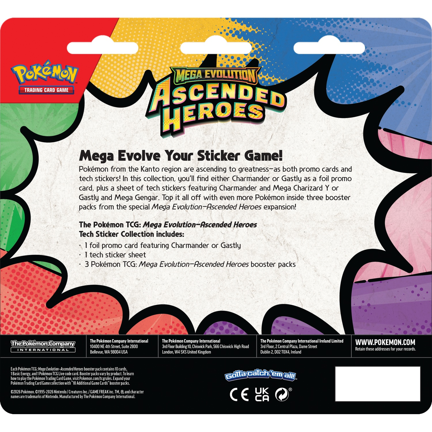 Set de stickers Pokémon TCG: Mega Evolution-Ascended Heroes avec carte promo.
