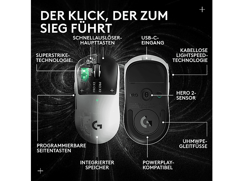 Thumbnail - LOGITECH G PRO X 2 SUPERSTRIKE Gaming-Maus, Lunar Eclipse