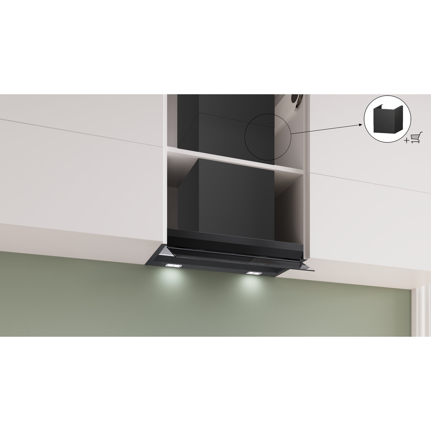 BOSCH DBB67DP60 (geïntegreerde schouwkap) | Afzuigkap (Muur bevestigde kap) - breedte 60 cm - 699 m³/h - 57 dB(A) Afzuigsysteem van bovenaf