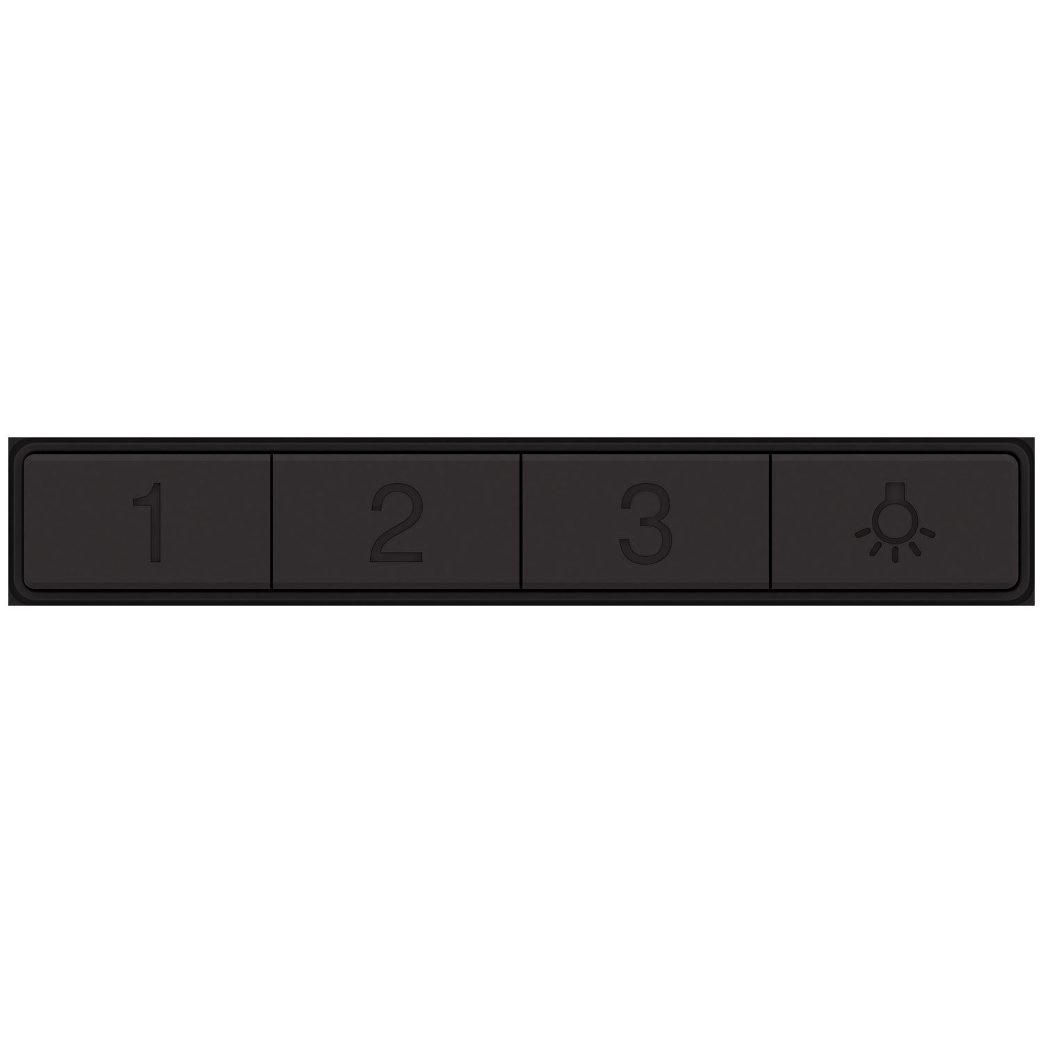 Black buttons labeled 1, 2, 3 and a light icon.