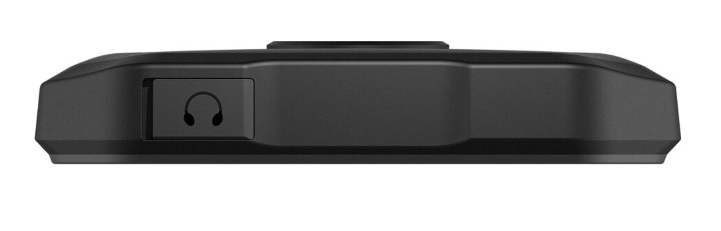 Czarne urządzenie z symbolem słuchawek.