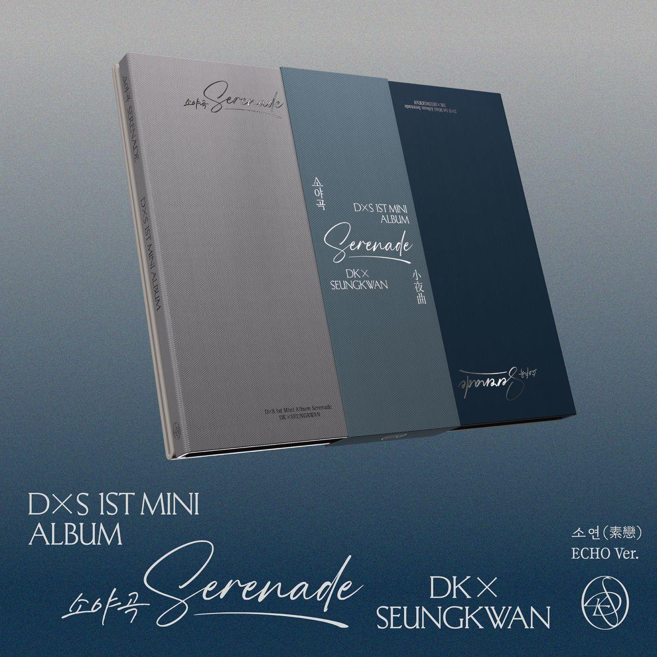 Drei Albumcover nebeneinander: Grau, Blau und Dunkelblau, mit „Serenade“ betitelt.