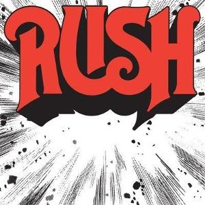 Das Wort RUSH in roten, fetten Buchstaben vor einem schwarzen, strahlenden Hintergrund.