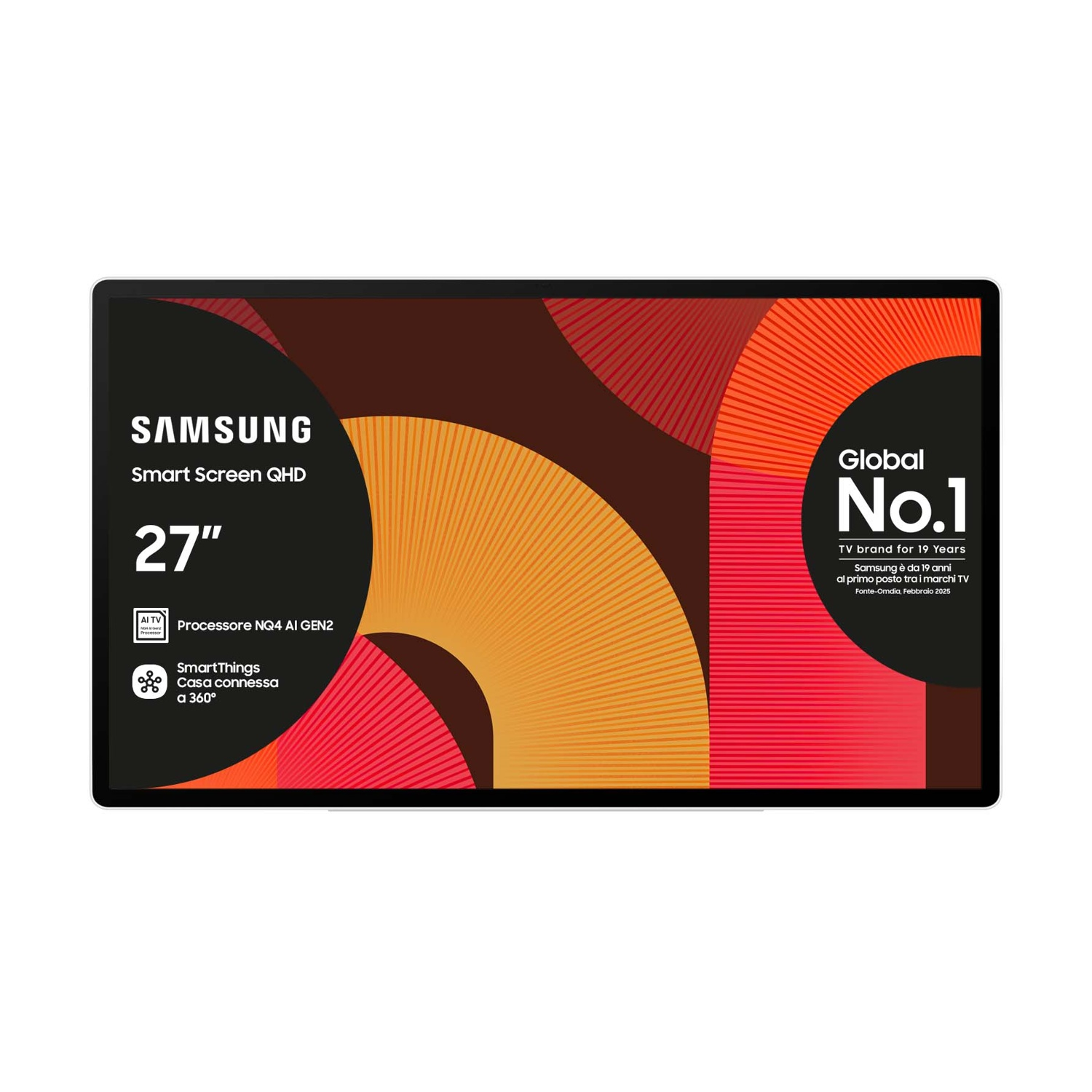 Samsung Smart Screen QHD 27" con AI TV e SmartThings. Marchio TV N.1 globale.