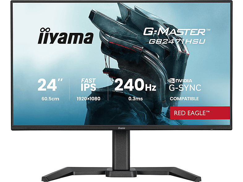 Monitor IIYAMA G-Master Red Eagle GB2471HSU-B1 23.8 FHD IPS 0.3ms 240Hz G-Sync HDR10 Czarny