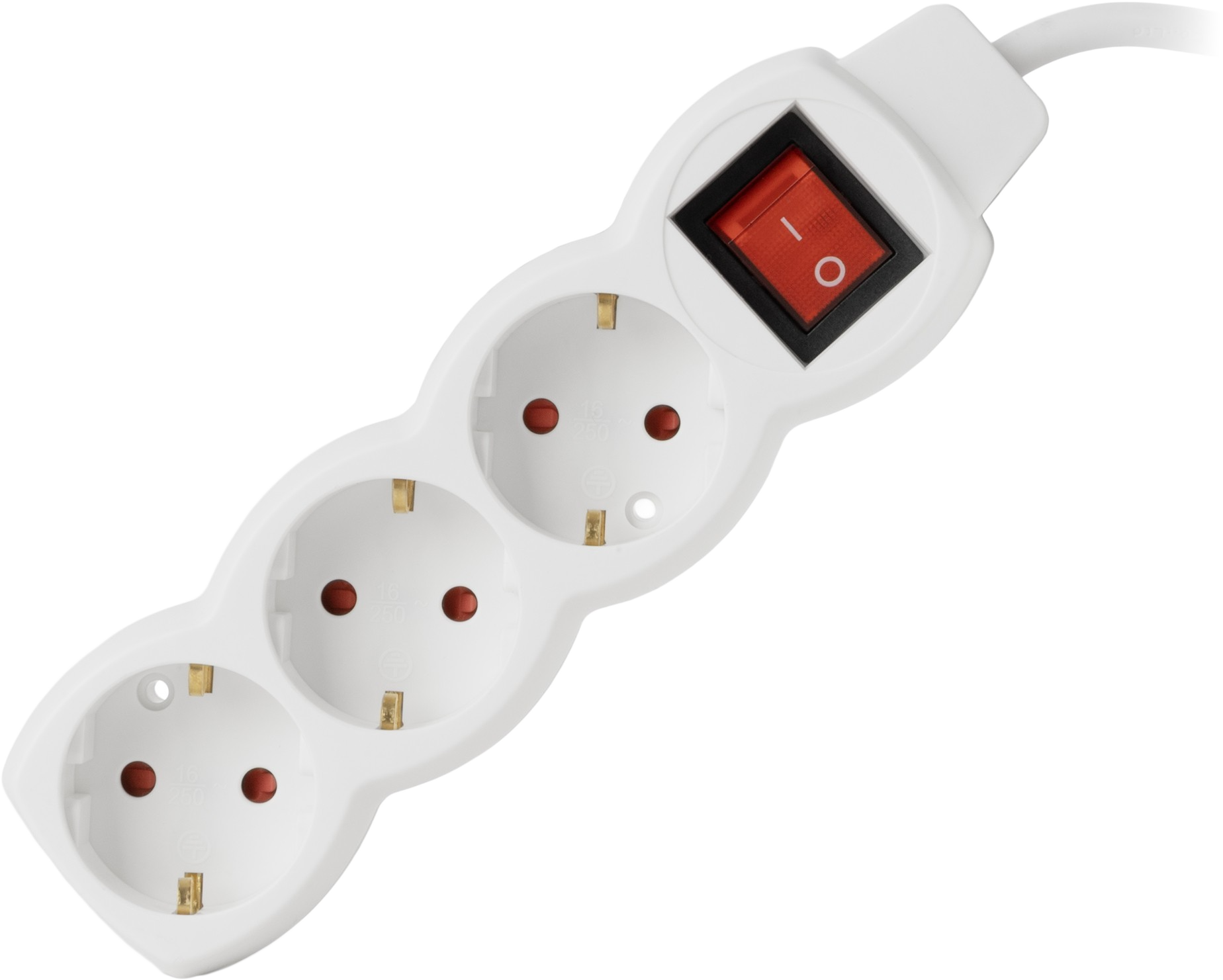 ENTAC Elosztó, 3 foglalat, kapcsolós, 3m (ESE1.5G3-3-SW)