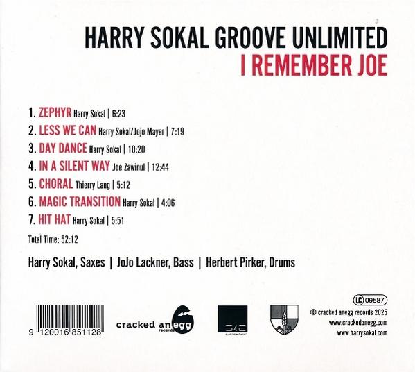 Albumtitel mit Songliste, Bandmitgliedern und Logos.