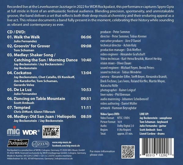 Ein Konzertposter mit Songliste, Bandmitgliedern und Produktionsdetails.