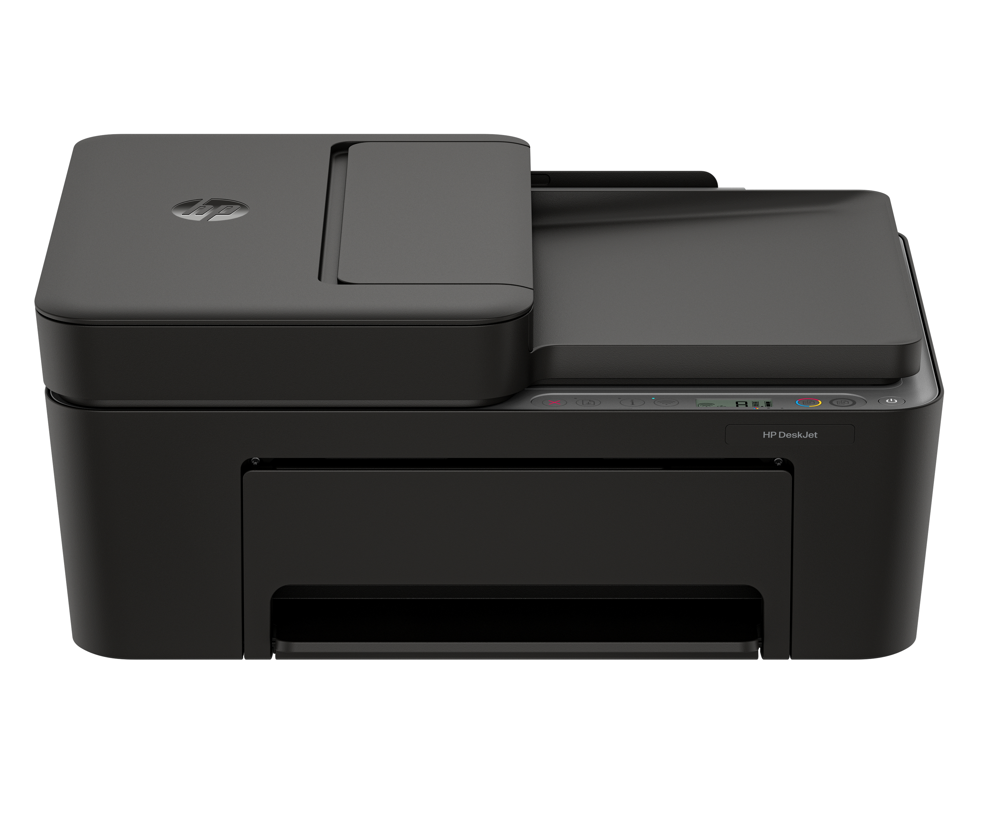 Ein schwarzer HP DeskJet Drucker mit Scanner und Kopierer.