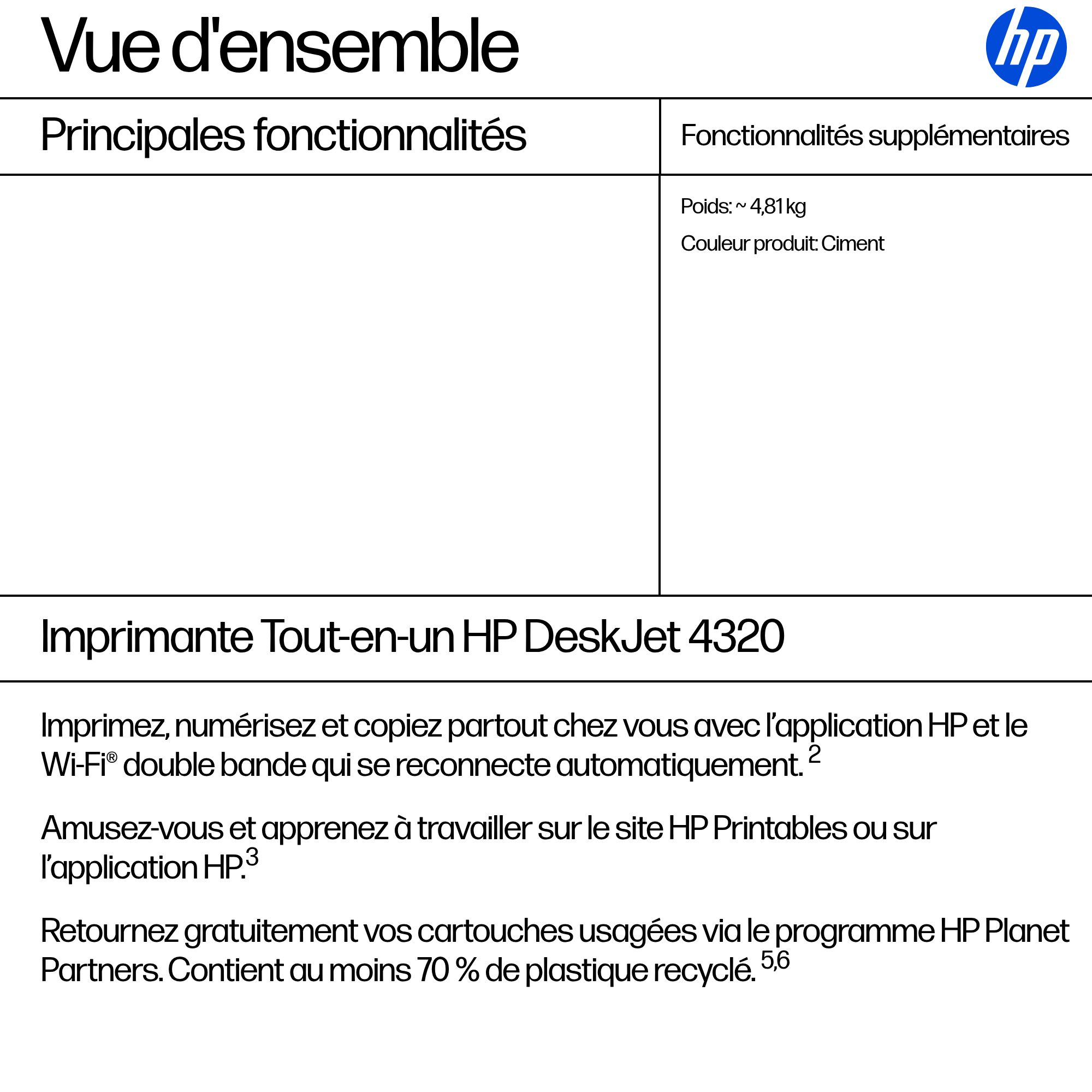 HP DeskJet 4320 Druckerübersicht: Drucken, Scannen, Kopieren, Wi-Fi.