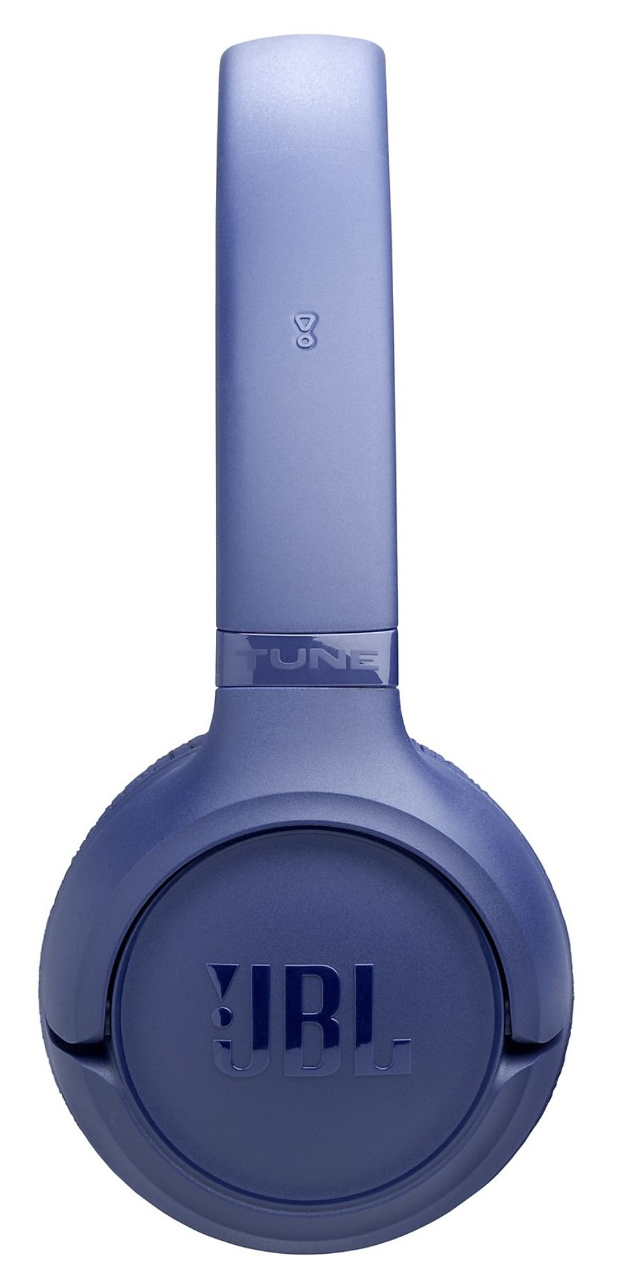 Niebieskie słuchawki JBL z napisem „TUNE” i logo.
