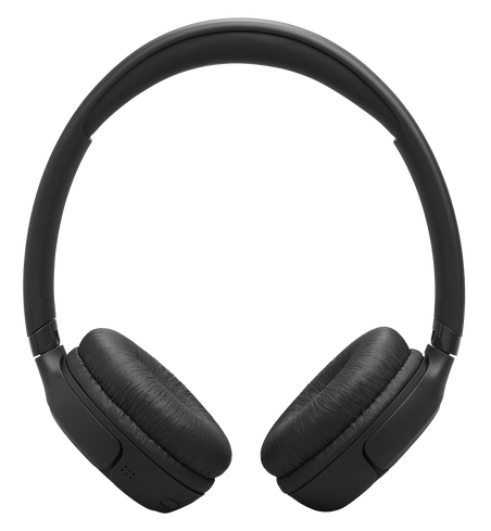 Czarne słuchawki nauszne z wyściełanymi nausznikami i regulowanym pałąkiem.