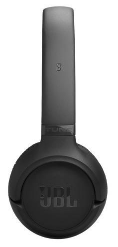 Czarne słuchawki JBL z logo 'TUNE' i literą G.