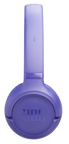 Fioletowe słuchawki JBL z logo "TUNE" i "8".