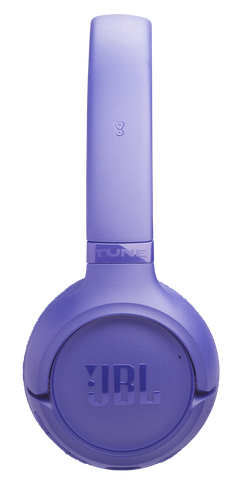Fioletowe słuchawki JBL z napisem "TUNE" i "8".