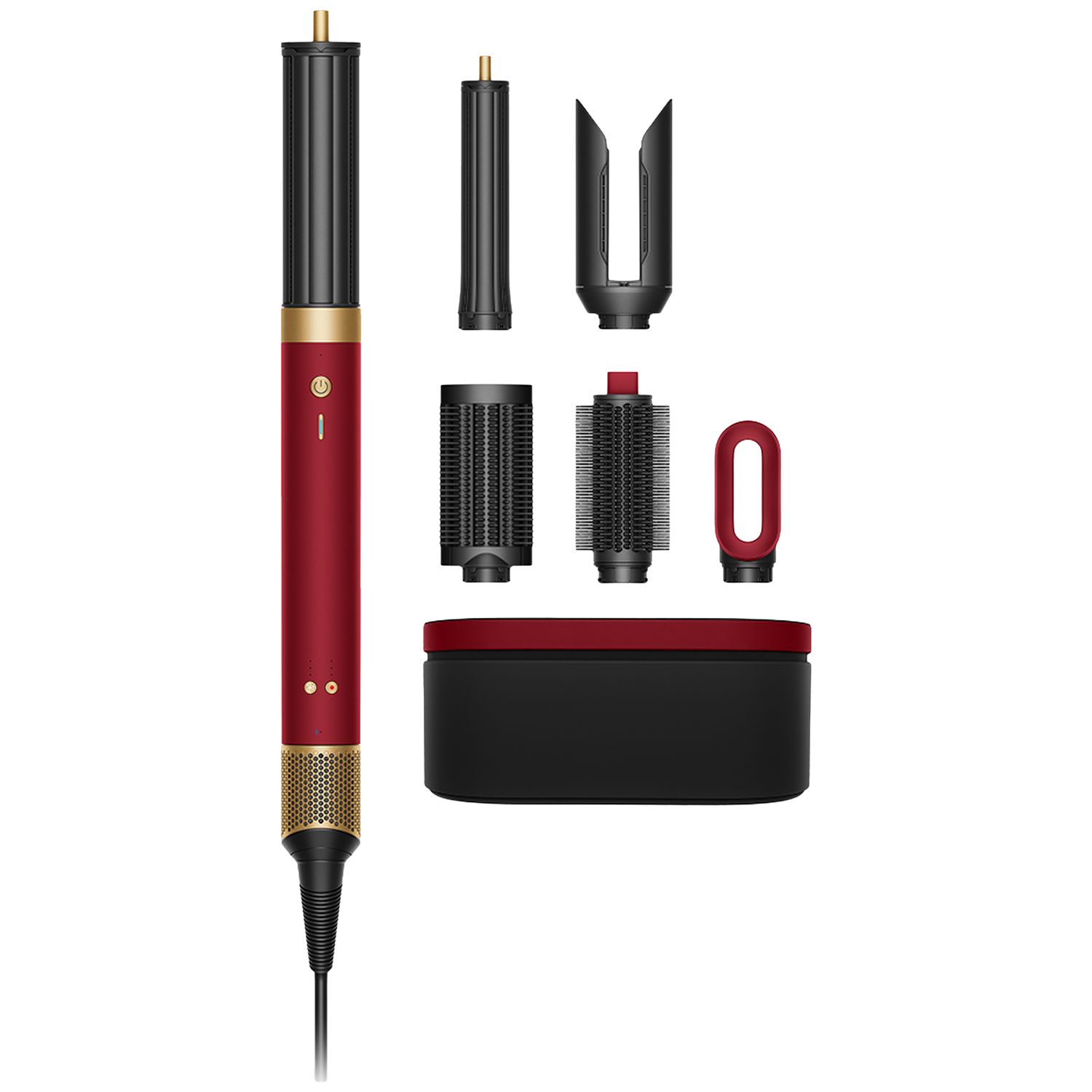 Dyson Airwrap Co-anda 2x Straight + Wavy Red Velvet / Gold Multistyler Rood