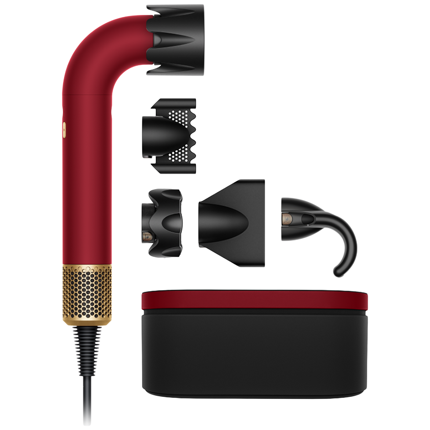 Dyson Supersonic R Straight + Wavy Red Velvet / Gold Föhn Rood afbeelding