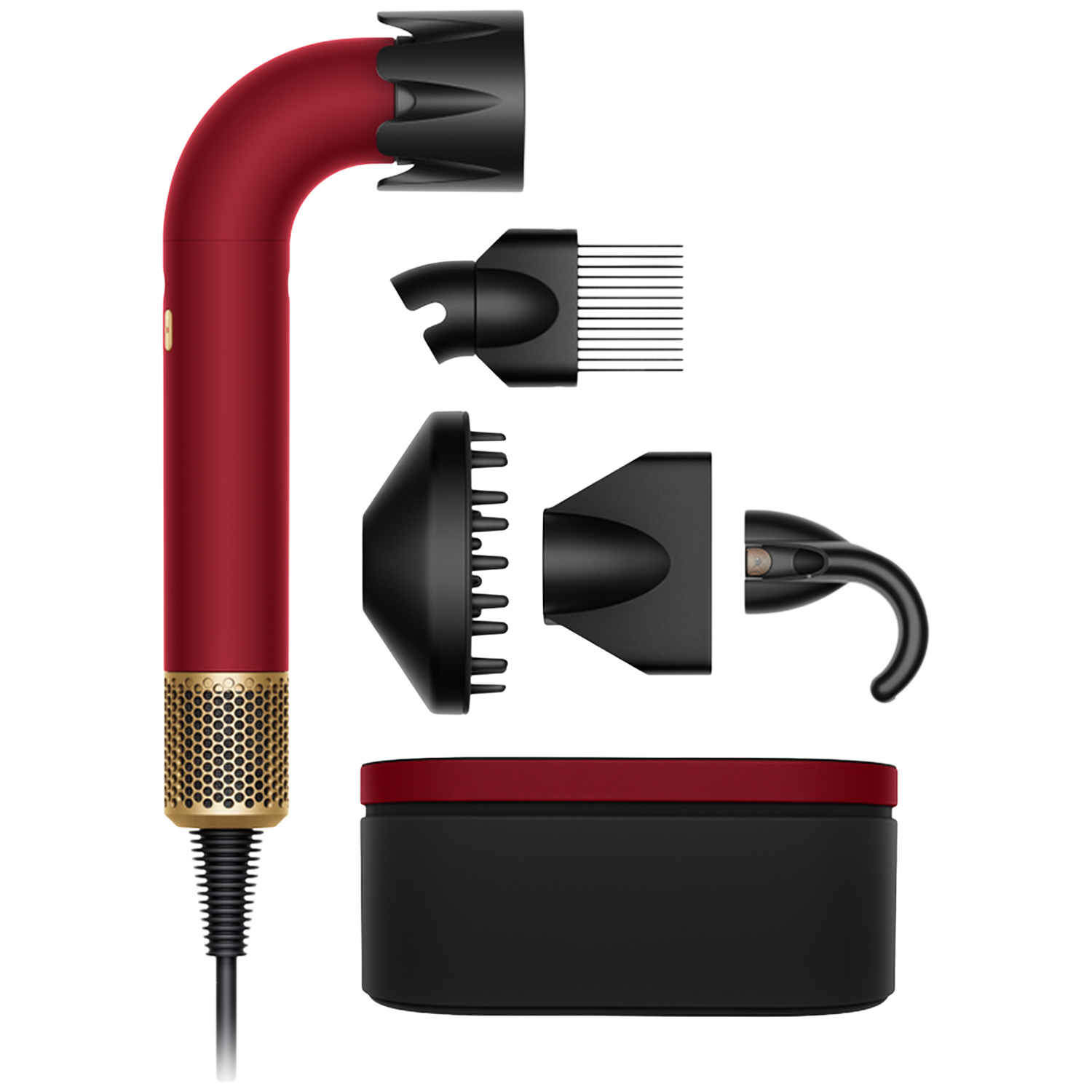 Dyson Supersonic R Curly + Coily Red Velvet / Gold Föhn Rood