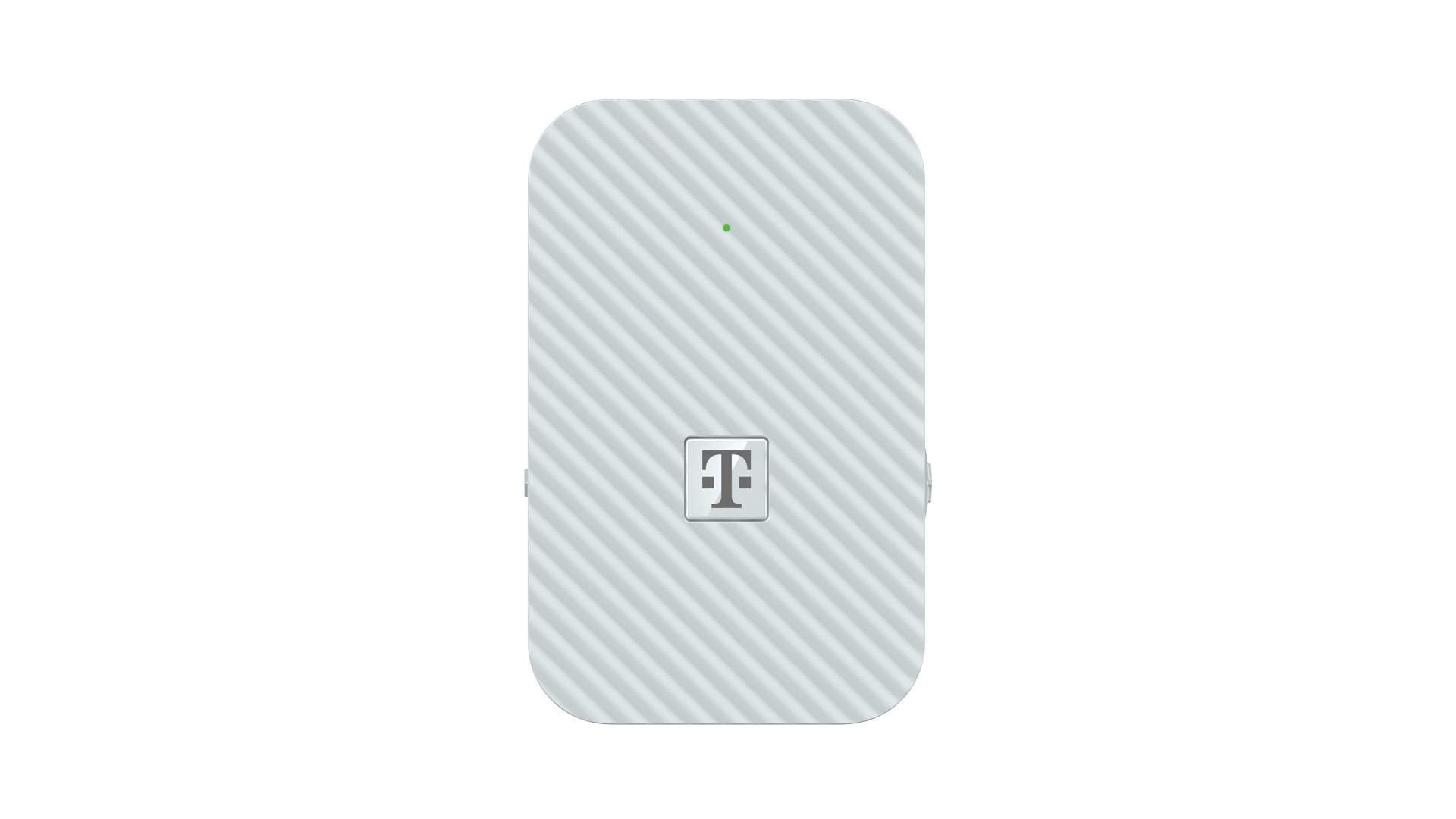 Weißes T-Mobile-Gerät mit Muster und grünem Licht.