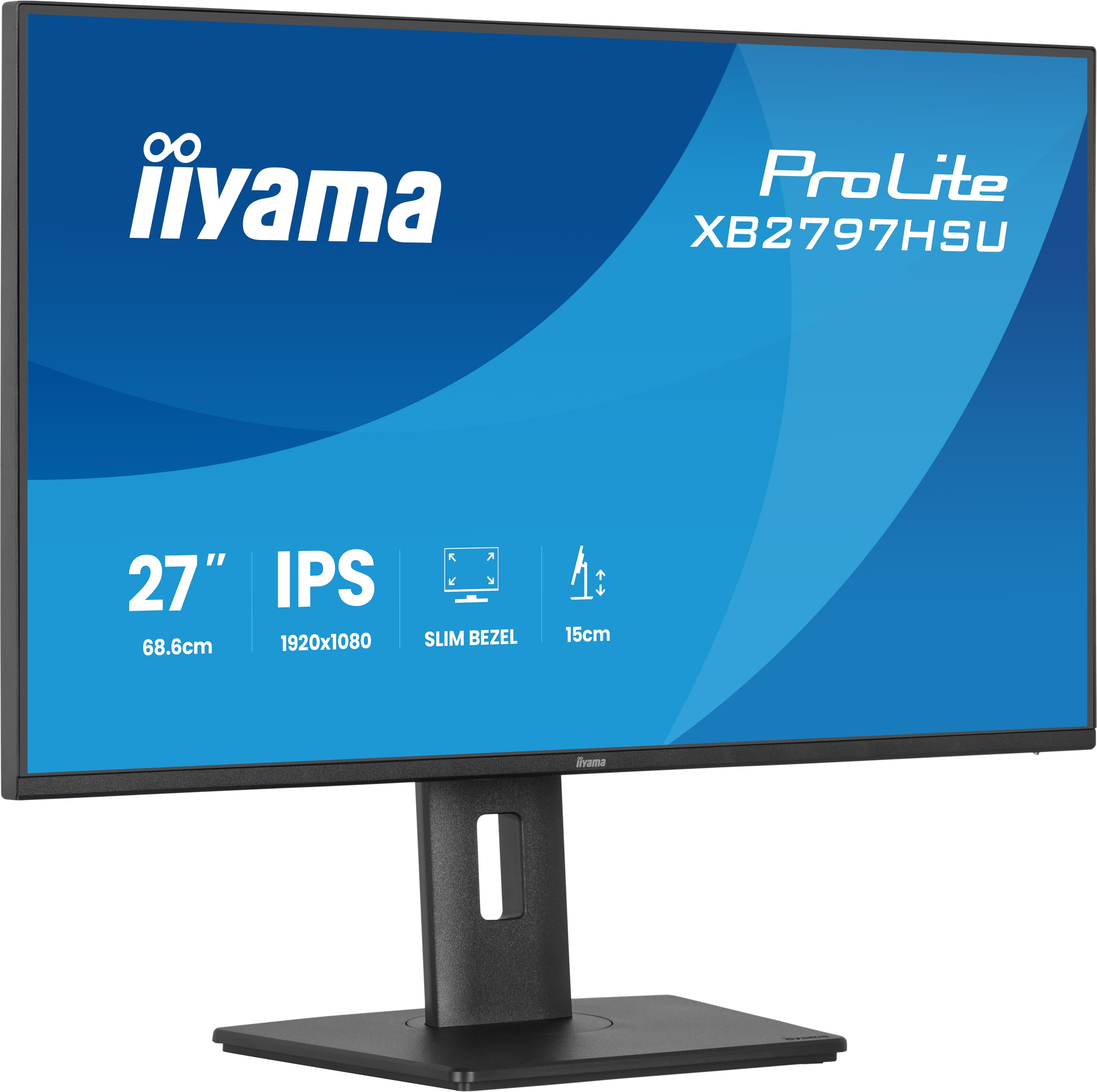 Ein 27-Zoll-IPS-Monitor mit schlankem Rahmen und einer Auflösung von 1920x1080.