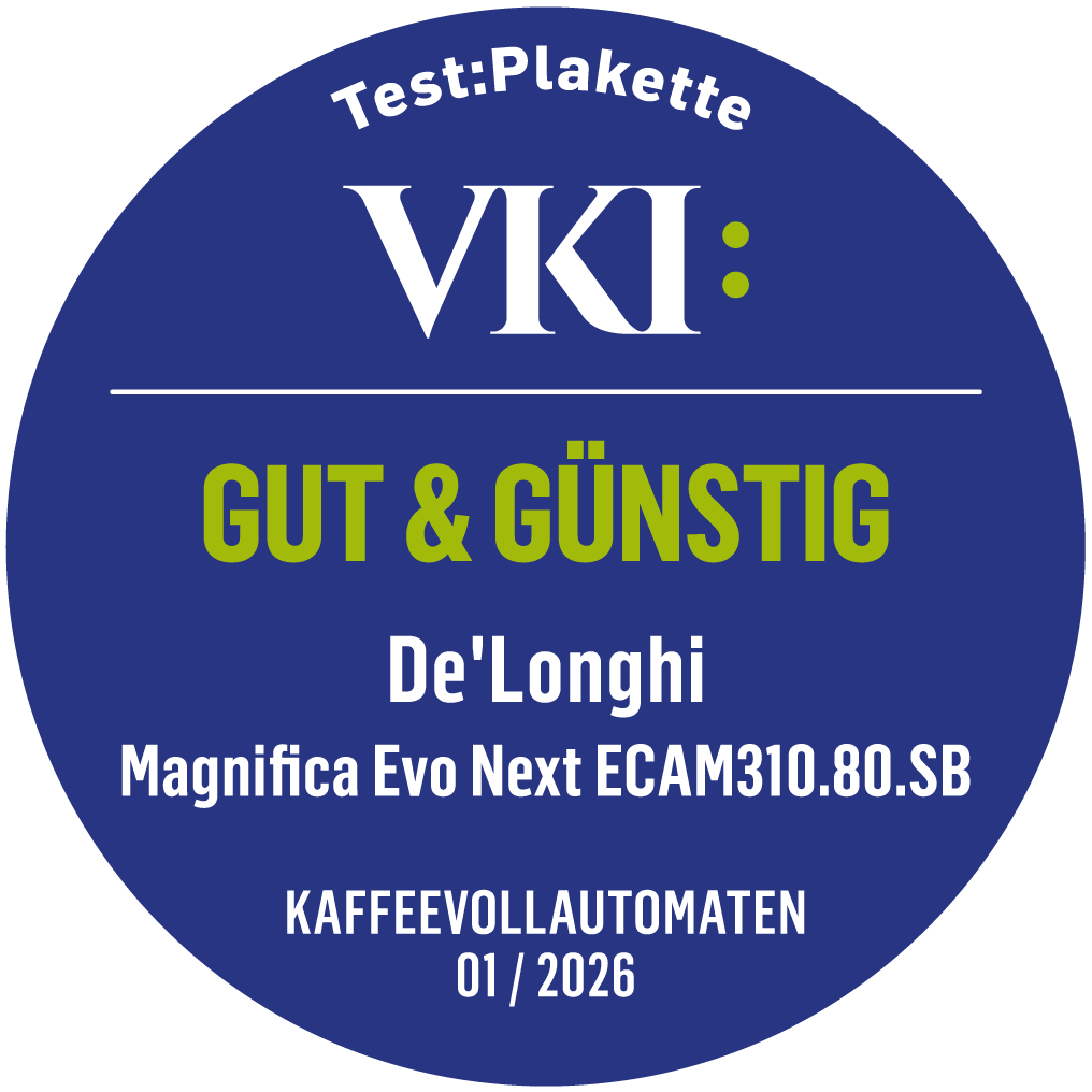 VKI Testplakette: Gut & Günstig De'Longhi Kaffeevollautomat 01/2026
