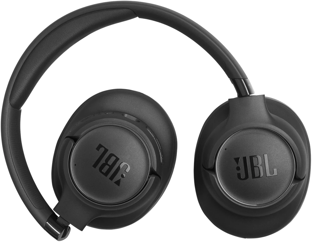 Fekete JBL fejhallgató párnázott fejpánttal és fülpárnákkal.
