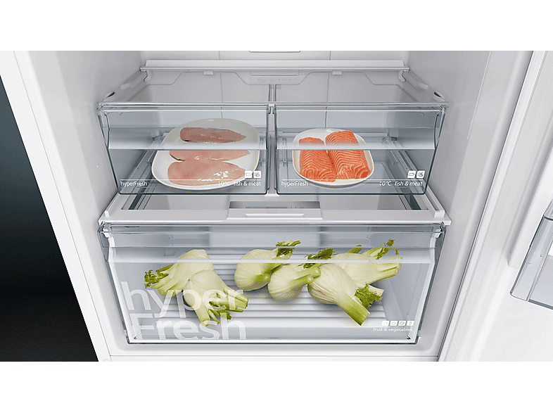 Frigorífico combi - Siemens KG49N2WDA, Total noFrost, HyperFresh 0°, 203 cm, 438 l, Blanco – imagen 2