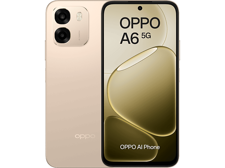 OPPO A6 5G, Aurora Gold, 256 GB, 6 GB RAM, 6.75 LCD, Mediatek Dimensity 6300 (6nm), 6.500mAh
