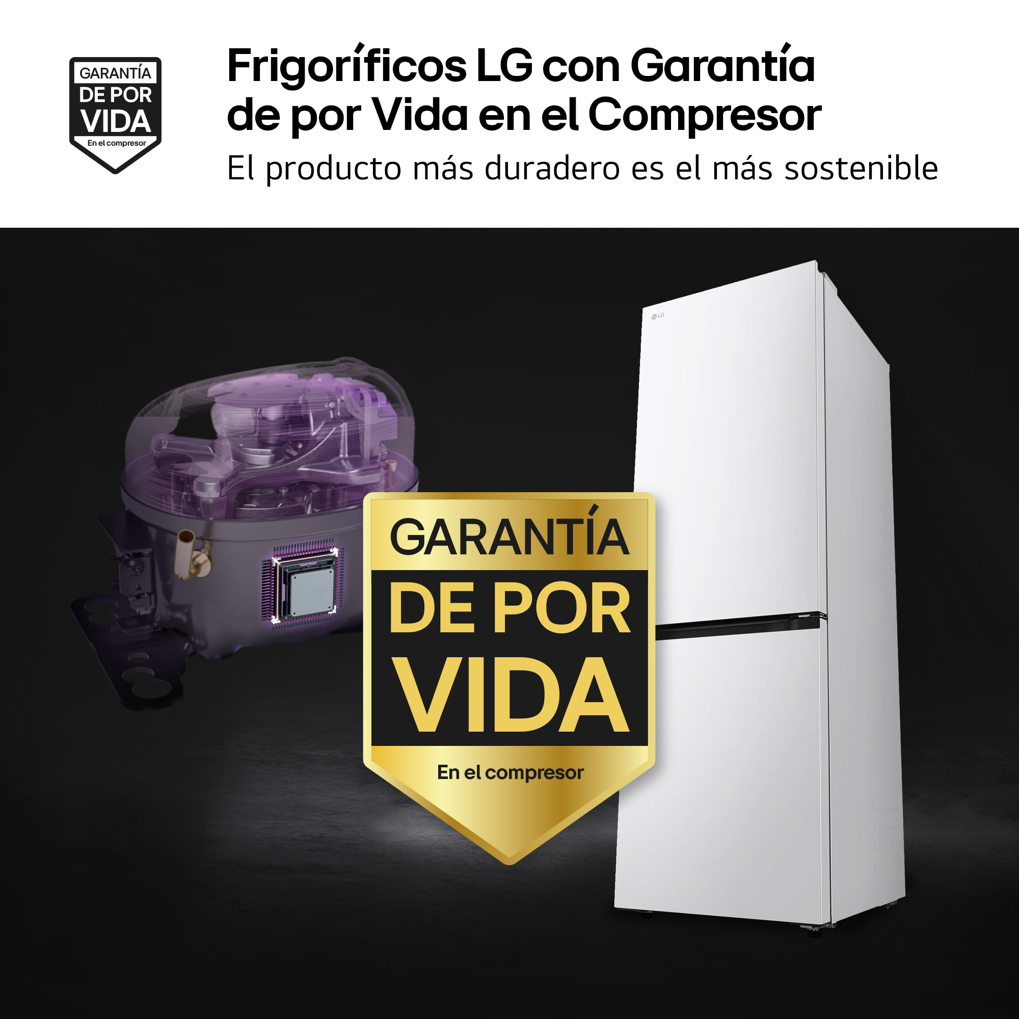 Frigoríficos LG con Garantía de por Vida en el Compresor. El producto más duradero es el más sostenible