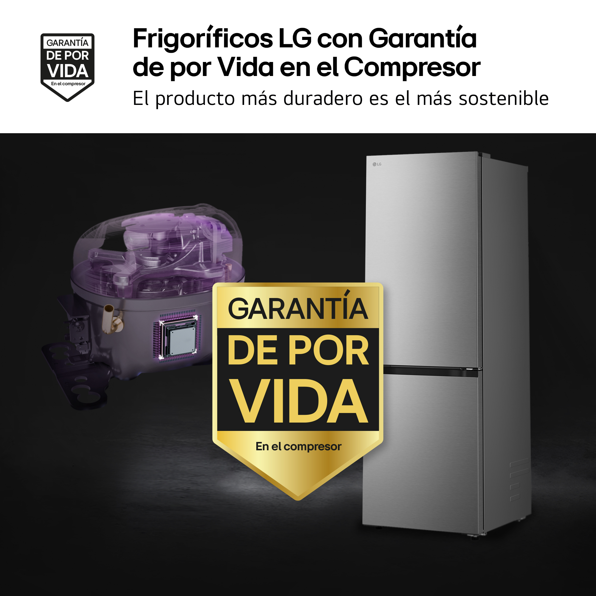 Frigoríficos LG con Garantía de por Vida en el Compresor. El producto más duradero es el más sostenible