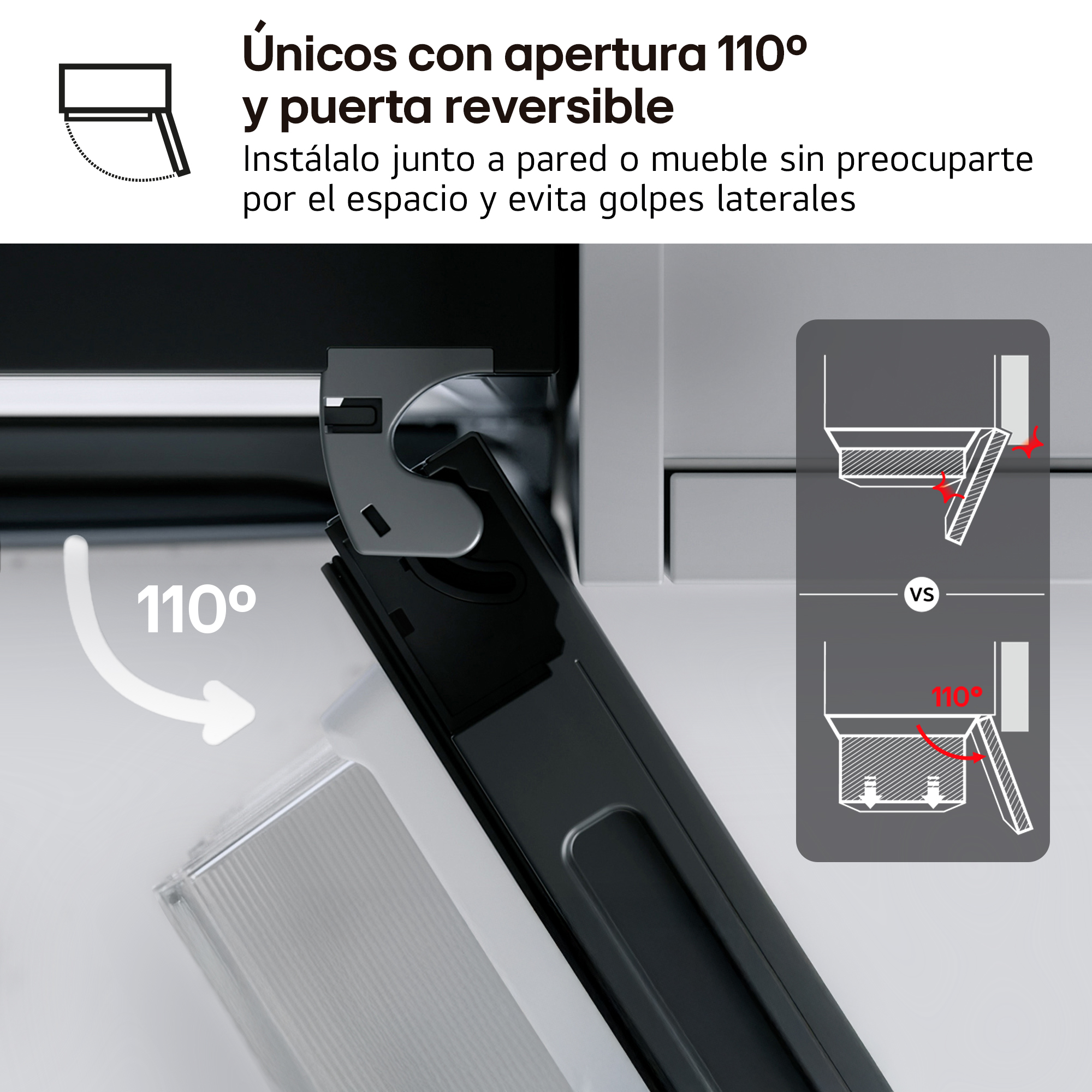 ExtraSpace. Frigorífico Combi con medidas estandar, con un 9,5% más de capacidad interior