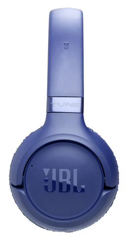 Niebieskie słuchawki JBL z napisem „TUNE” i symbolem Bluetooth.