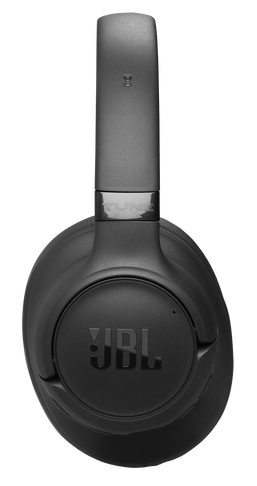 Czarne słuchawki JBL z wyściełanymi nausznikami i regulowanym pałąkiem.