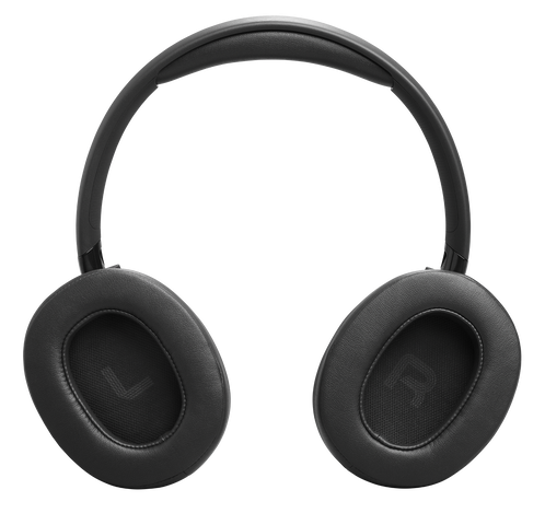 Czarne słuchawki nauszne z miękkimi nausznikami i wyściełanym pałąkiem.