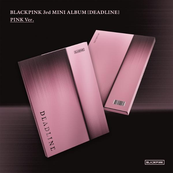 Zwei rosa Alben mit dem Titel DEADLINE und BLACKPINK.