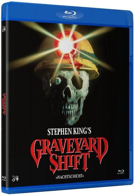 Blu-ray Hülle mit Totenkopf im Scheinwerferlicht, Titel 'Graveyard Shift'